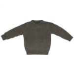 Hot Sale Custom Winter Knitted Jumper for Grey Knit Oversized Pullover Woven Baby Sweater for Kids