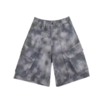 Custom Wholesale High Quality 100% Cotton Vintage Loose Fit Acid Wash Embroidered Shorts