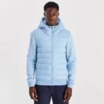 Hot Sale Custom Slim Fit Quilted Panel Puff Knit Cotton Long Sleeve Jacket for Men Zipper Hooded Casual Style Button for Spring