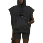 Custom Men's Loose Drop Shoulder Drawstring Hooded Cotton Fleece Streetwear Sleeveless Oversize Hoodie Embroidery Hoodies