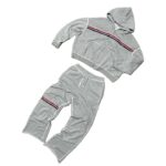 Custom Logo Men's Plus Size Cotton Tracksuit Casual 100% Cotton Blank Zipper Hoodie Track Pant Sweatsuit Sportswear