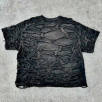 Manufacturer Custom Summer Distressed Ripped Streetwear Punk High Quality Acid Wash Vintage T Shirts for Men