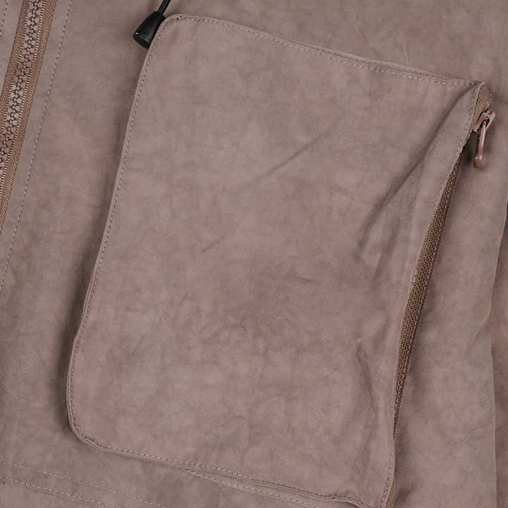 Custom Logo Track Jacket Designer Printing Waterproof Full Zip-up Hooded Windbreaker Casual Stand Acid Wash Jackets - Image 4