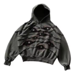 Custom Gothic Cropped Pullover Hoodie with Heavy Weight Embroidery Silk Screen Printing Stonewashed Loose Fit Hoodies