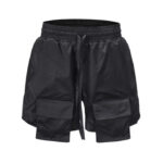 Custom OEM Men's Casual Nylon Cargo Shorts Long Drawstring XL Size Black Short Pants Breathable Nonwoven Shorts