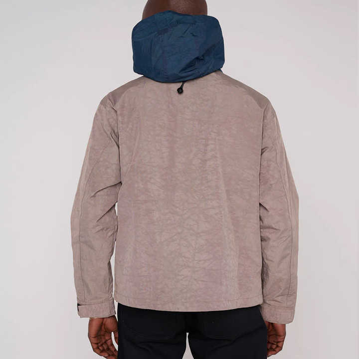 Custom Logo Track Jacket Designer Printing Waterproof Full Zip-up Hooded Windbreaker Casual Stand Acid Wash Jackets - Image 2