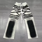 Custom Wholesale Washed Heavyweight Cotton Workwear for Men Wide Leg Trouser Double Knee Mid Waist Sweatpants