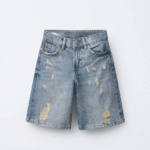 Custom Streetwear Distressed Denim Shorts For Summer High Waist Fashionable Men's Denim Short Pocket Pants