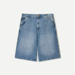 Custom Men's Jeans Pants Non Stretch Rigid Denim Shorts 100% Cotton Sun Fade Wash Men's Skater Leg Knee Length Shorts