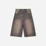 Custom Summer Bulk Leather Label Men's Jeans Shorts Baggy Denim Shorts Sun Fade Wash Hip Pop Shorts